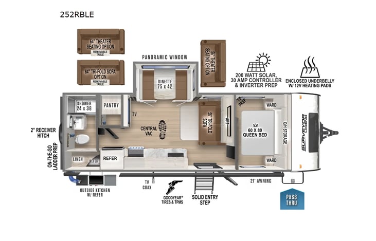 Representative floor plan provided by a trusted RVshare partner.
