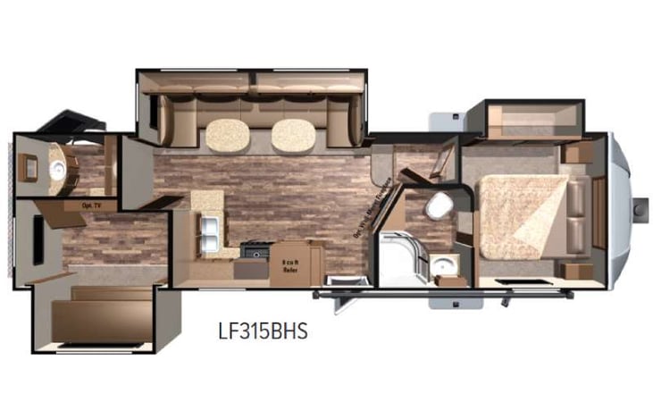 Representative floor plan provided by a trusted RVshare partner.
