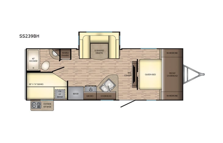 Representative floor plan provided by a trusted RVshare partner.