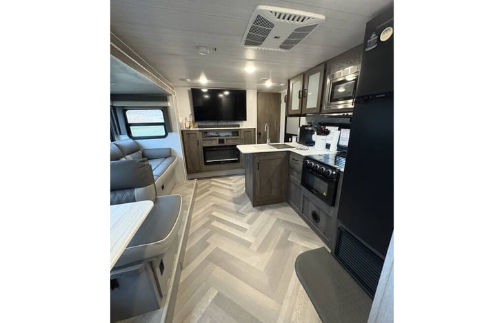 View of main living area from the bunk room