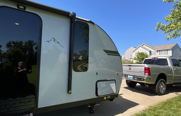 Front right side of the RV.