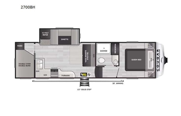Representative floor plan provided by a trusted RVshare partner.