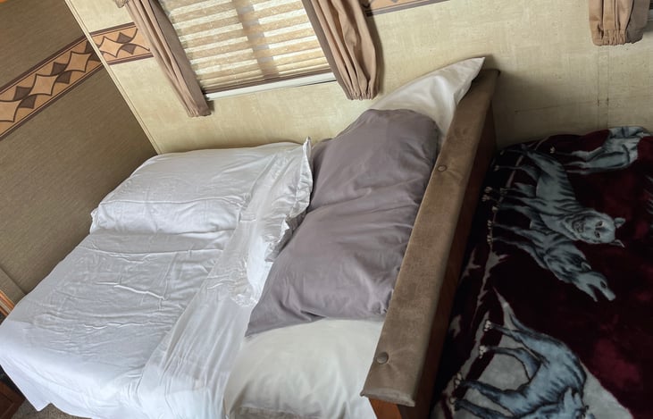 sofa converted to a bed