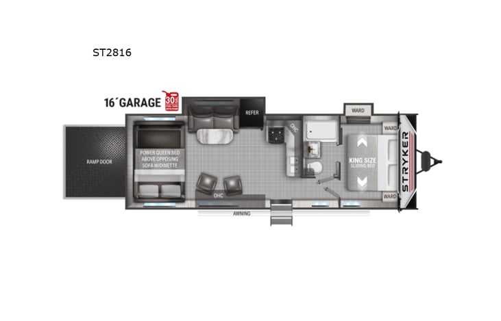 Representative floor plan provided by a trusted RVshare partner.