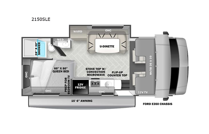 Representative floor plan provided by a trusted RVshare partner.