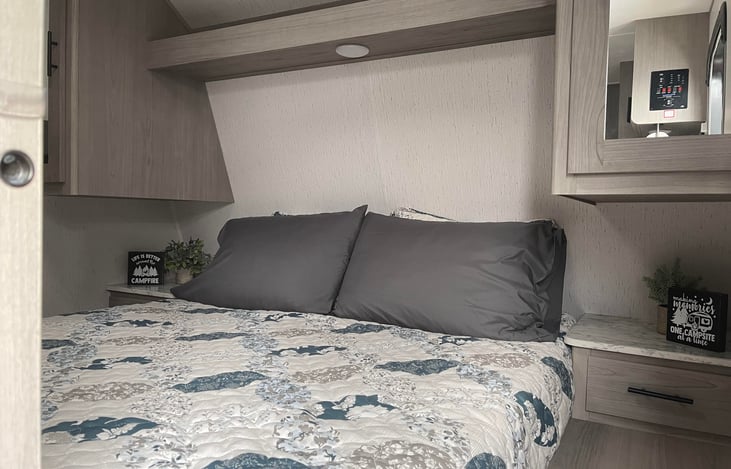 Master bedroom with queen bed