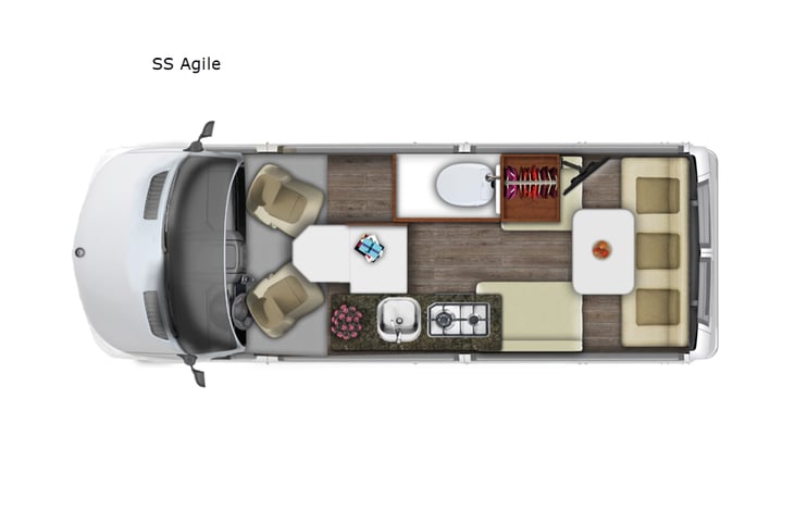 Representative floor plan provided by a trusted RVshare partner.