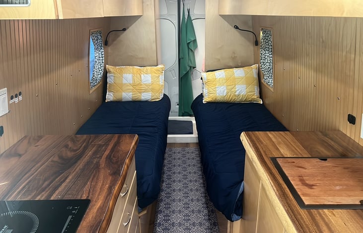 Two Single sized beds for easy access and comfort. 28"x80"