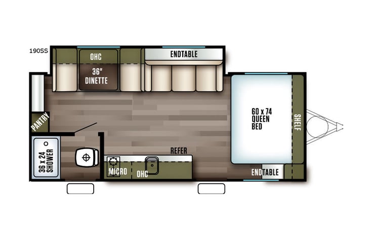 Representative floor plan provided by a trusted RVshare partner.