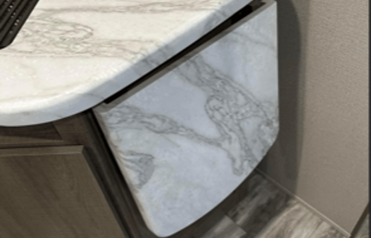 Extra counter space pull- out.