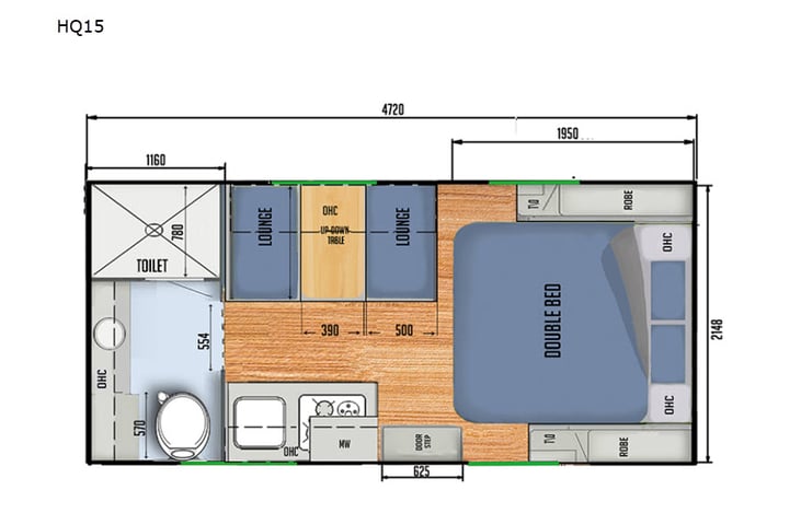 Representative floor plan provided by a trusted RVshare partner.