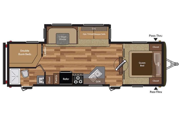 Representative floor plan provided by a trusted RVshare partner.