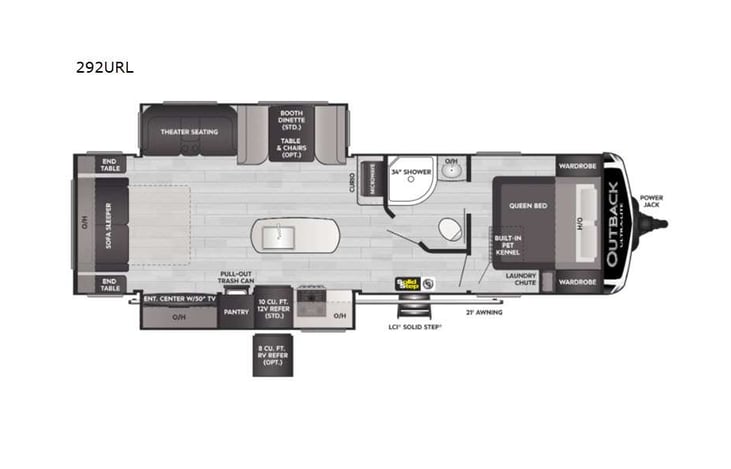 Representative floor plan provided by a trusted RVshare partner.