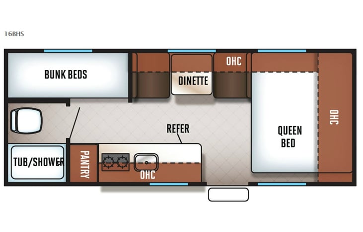 Representative floor plan provided by a trusted RVshare partner.