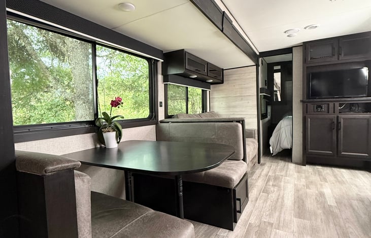 Master bed room has an entrances from both sides with sliding doors to allow for complete privacy from the open living space.