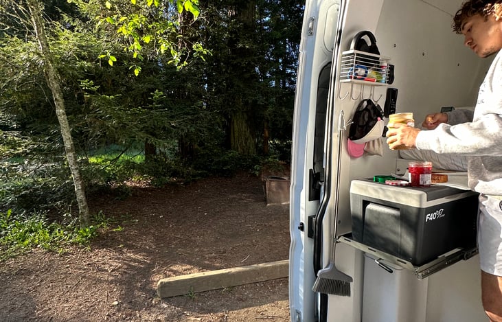 Mount Madonna County Park. We love the open concept when the weather is fresh and you can just open the sliding door and have a wonderful view.