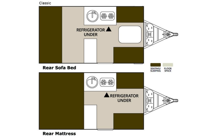 Representative floor plan provided by a trusted RVshare partner.