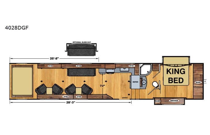 Representative floor plan provided by a trusted RVshare partner.