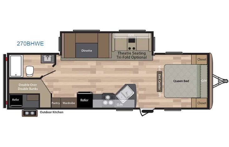 Representative floor plan provided by a trusted RVshare partner.