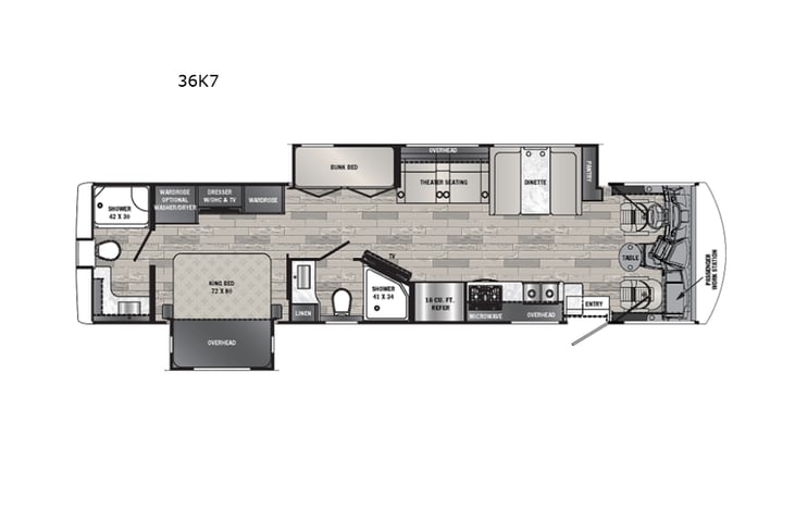 Representative floor plan provided by a trusted RVshare partner.