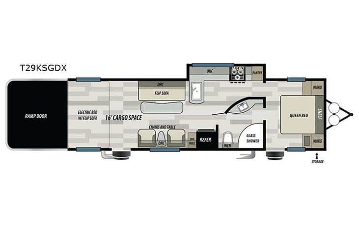 Representative floor plan provided by a trusted RVshare partner.