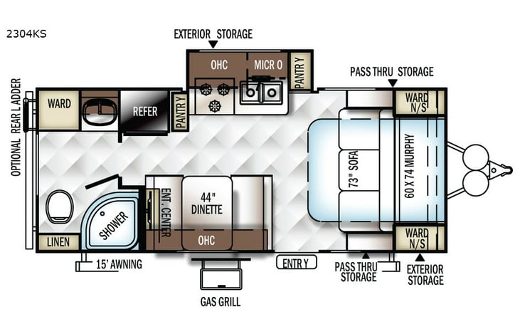 Representative floor plan provided by a trusted RVshare partner.