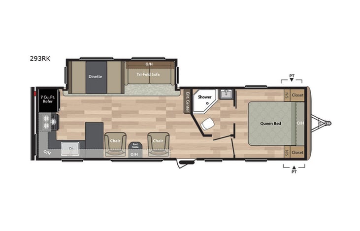 Representative floor plan provided by a trusted RVshare partner.