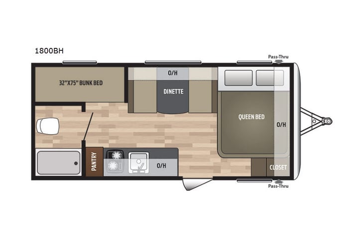 Representative floor plan provided by a trusted RVshare partner.
