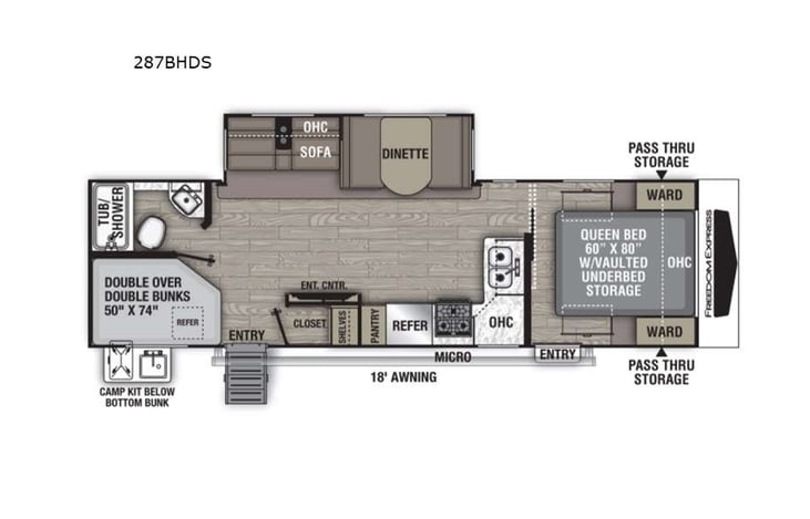Representative floor plan provided by a trusted RVshare partner.