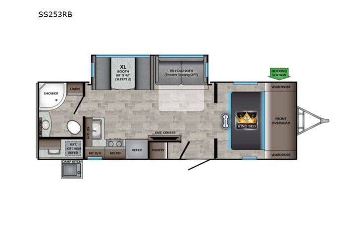 Representative floor plan provided by a trusted RVshare partner.