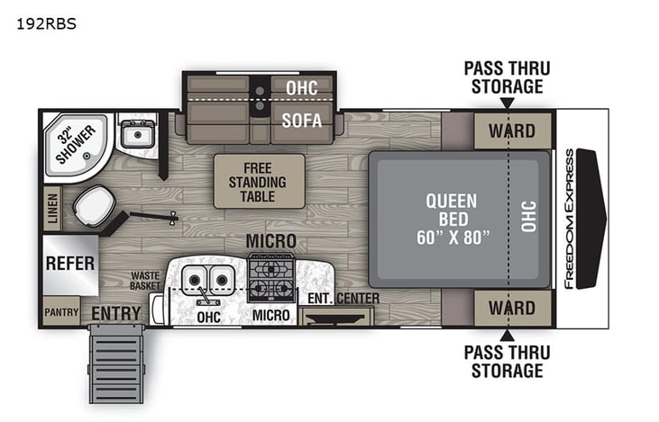 Representative floor plan provided by a trusted RVshare partner.