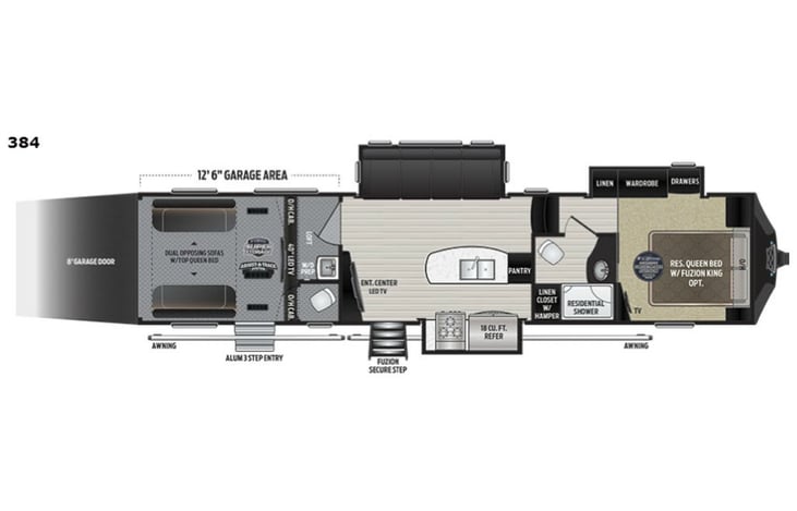 Representative floor plan provided by a trusted RVshare partner.