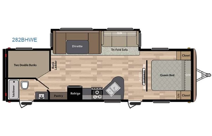 Representative floor plan provided by a trusted RVshare partner.