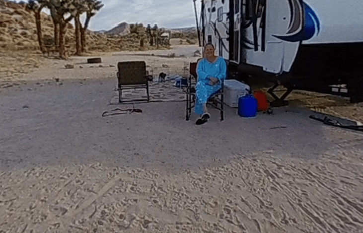 Desert Camping together:  Arrived late the night before, so we haven't unpacked all our gear yet.