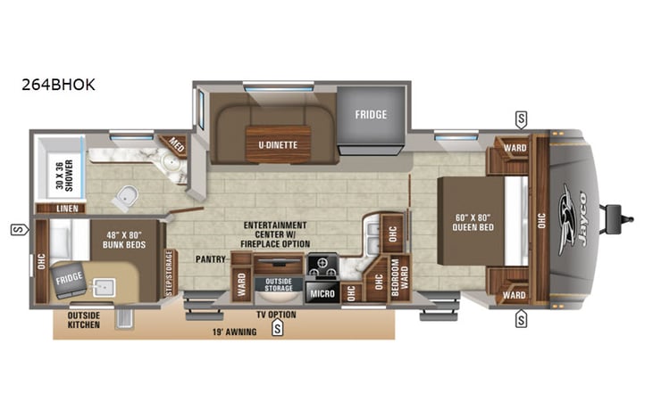 Representative floor plan provided by a trusted RVshare partner.