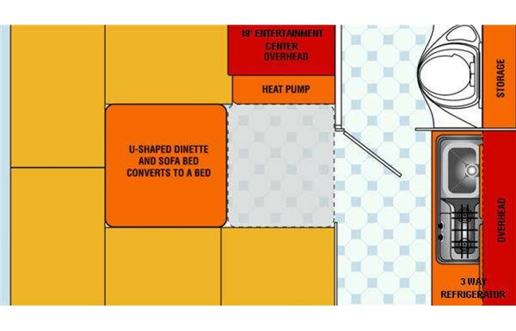 Representative floor plan provided by a trusted RVshare partner.