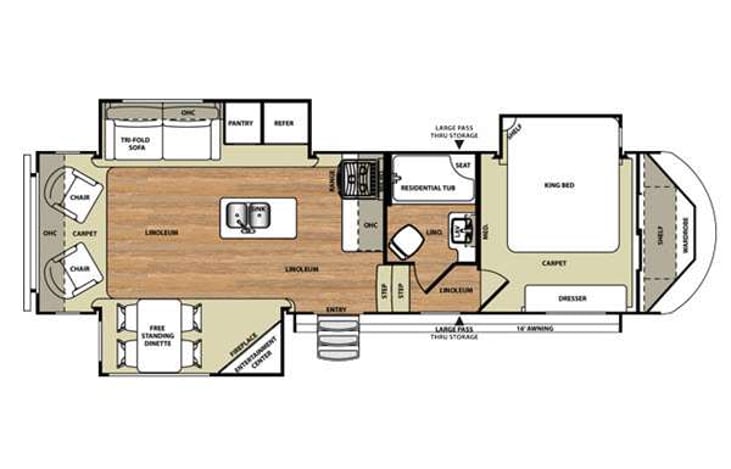 Representative floor plan provided by a trusted RVshare partner.