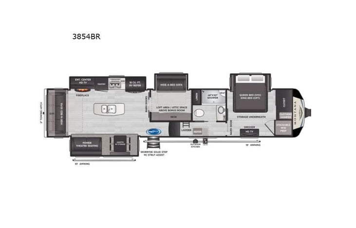 Representative floor plan provided by a trusted RVshare partner.