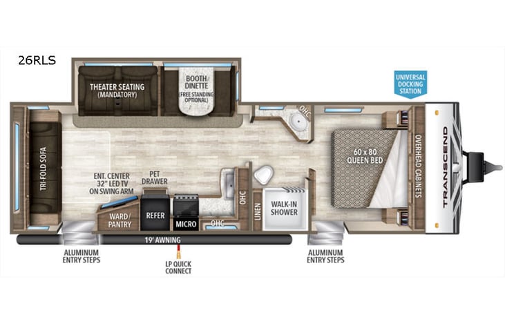 Representative floor plan provided by a trusted RVshare partner.