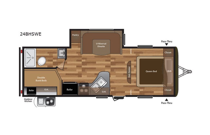 Representative floor plan provided by a trusted RVshare partner.
