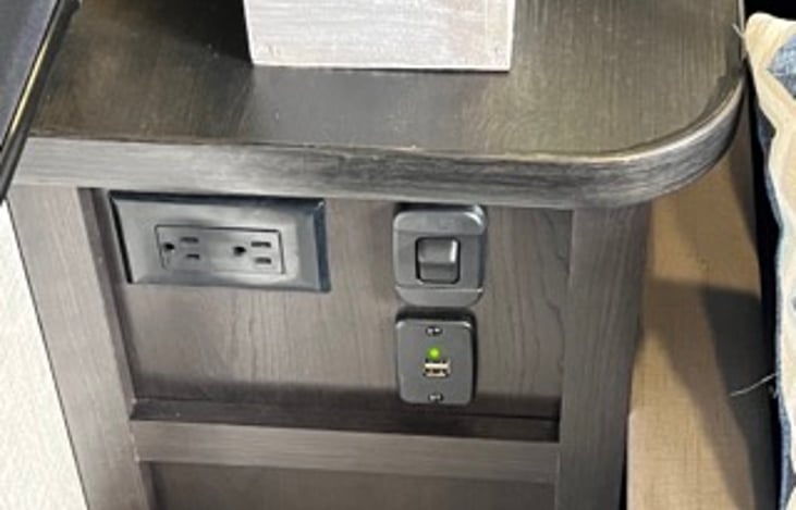 USB and Power ports on both sides of Murphy Bed