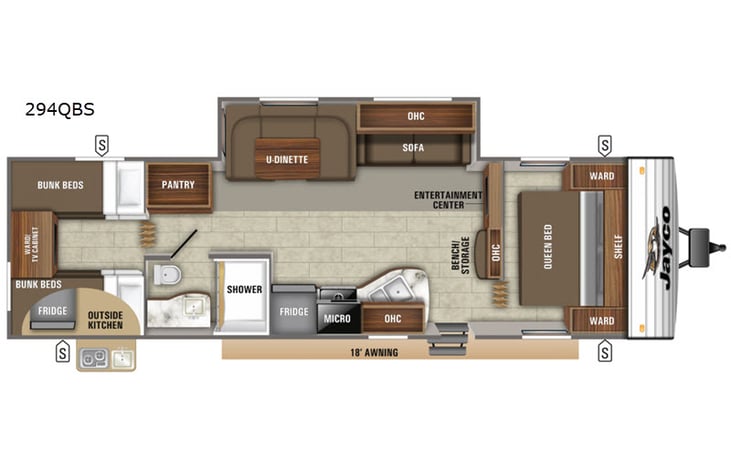 Representative floor plan provided by a trusted RVshare partner.