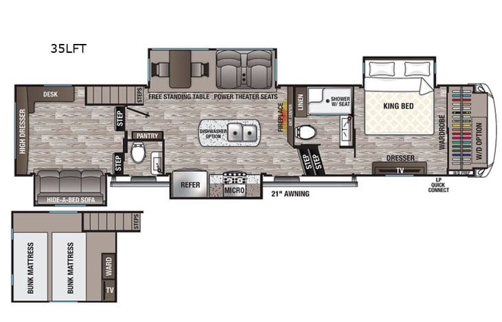 Representative floor plan provided by a trusted RVshare partner.