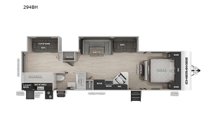Representative floor plan provided by a trusted RVshare partner.