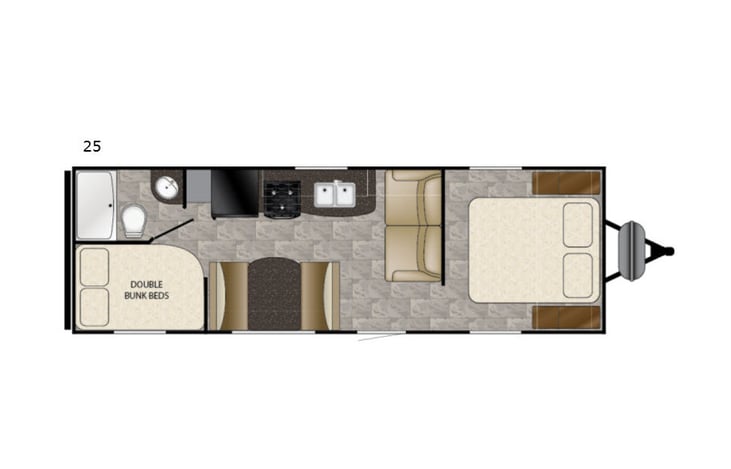 Representative floor plan provided by a trusted RVshare partner.