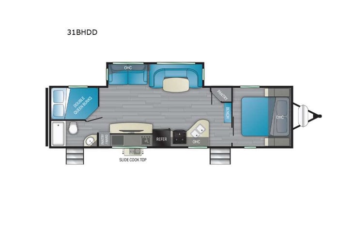Representative floor plan provided by a trusted RVshare partner.