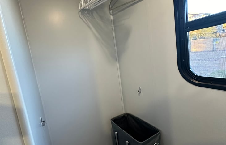 Big closet area for hanging clothes.