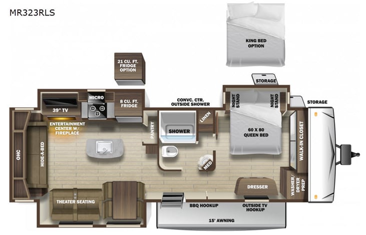 Representative floor plan provided by a trusted RVshare partner.