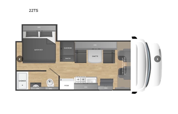 Representative floor plan provided by a trusted RVshare partner.