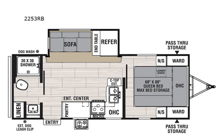 Representative floor plan provided by a trusted RVshare partner.